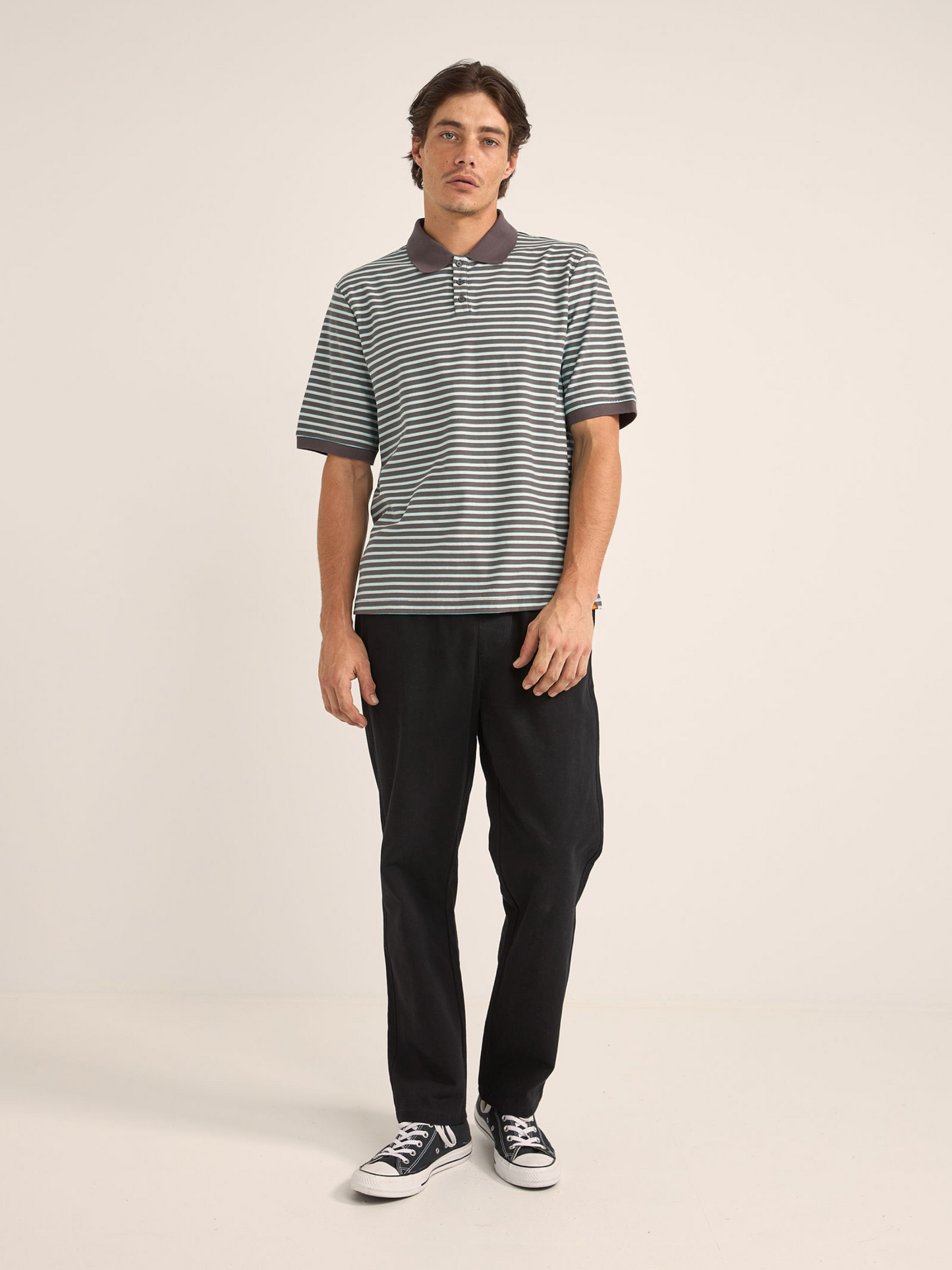 Stripe Short Sleeve Polo