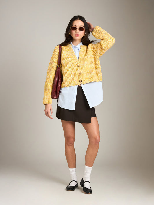 Sunroof Half Button Cardigan