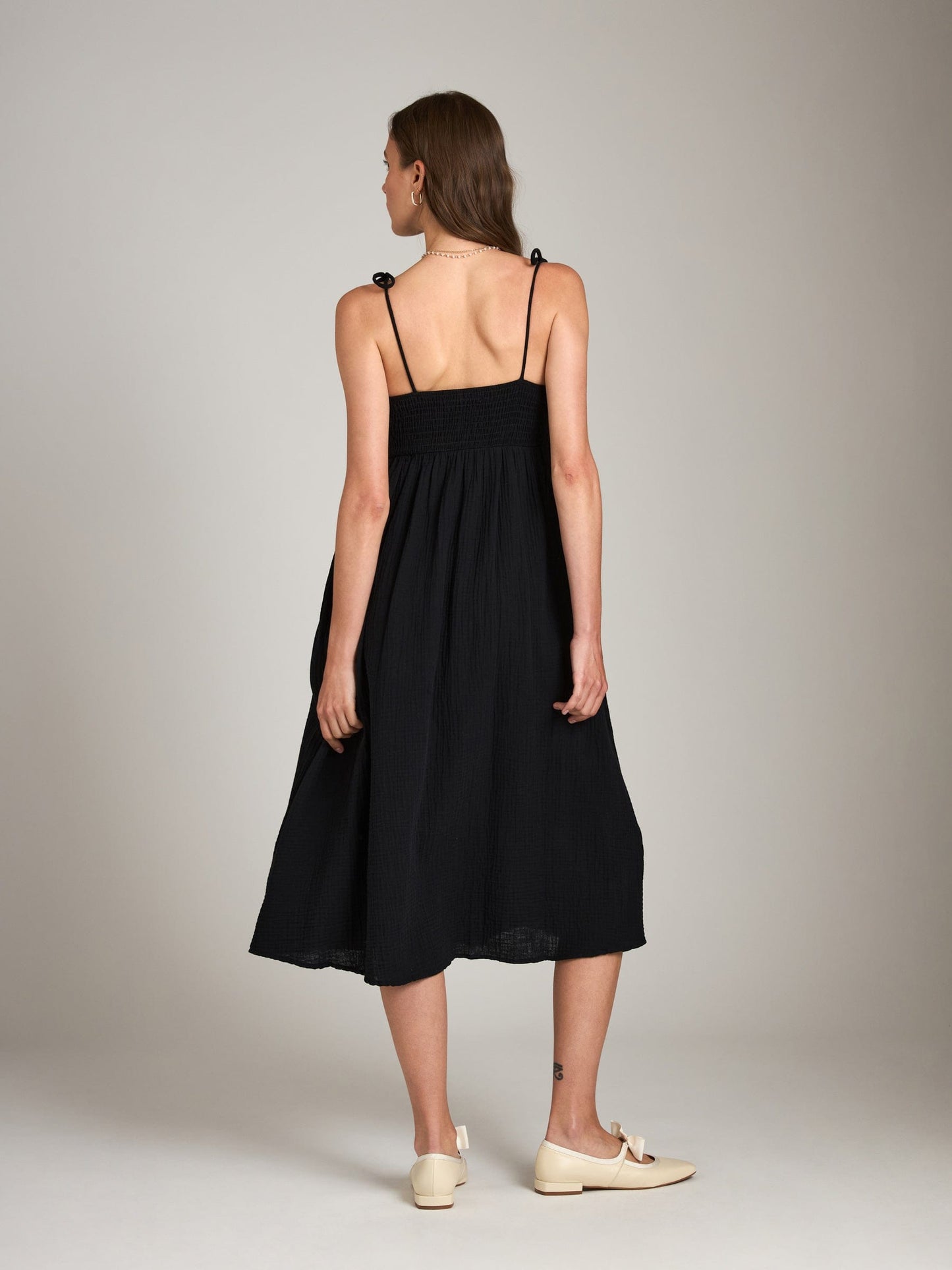 DRESSES - LOVEFINN - Gauze Tied Shoulder Dress - PLENTY