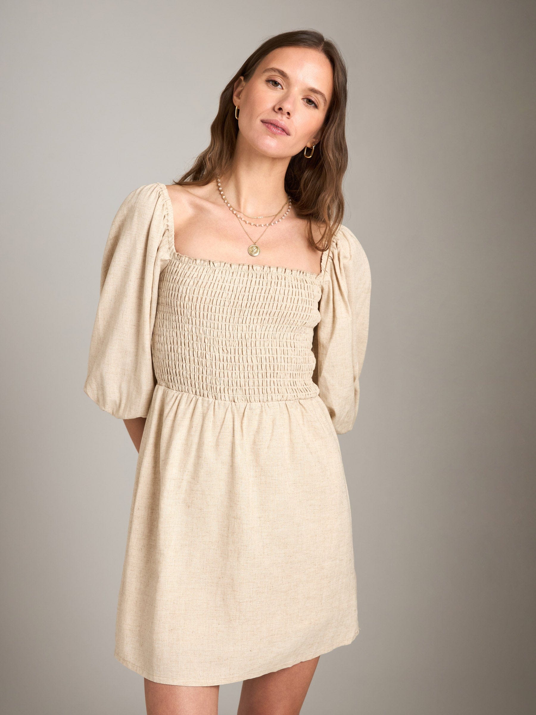 DRESSES - LOVEFINN - Puff Sleeved Smock Dress - PLENTY