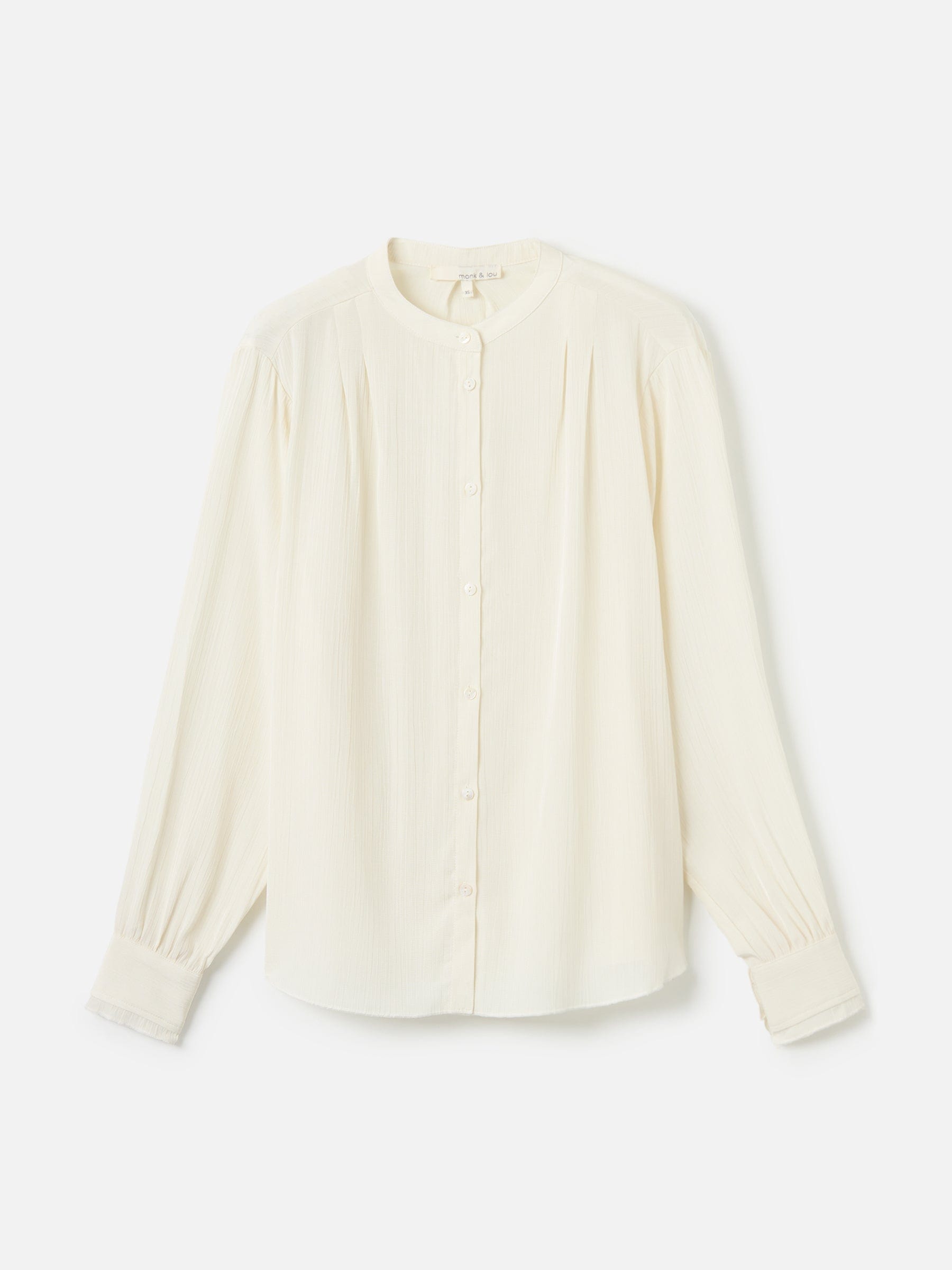 Monk & Lou TOPS Ecru / 2XS Thena Lettuce Hem Blouse