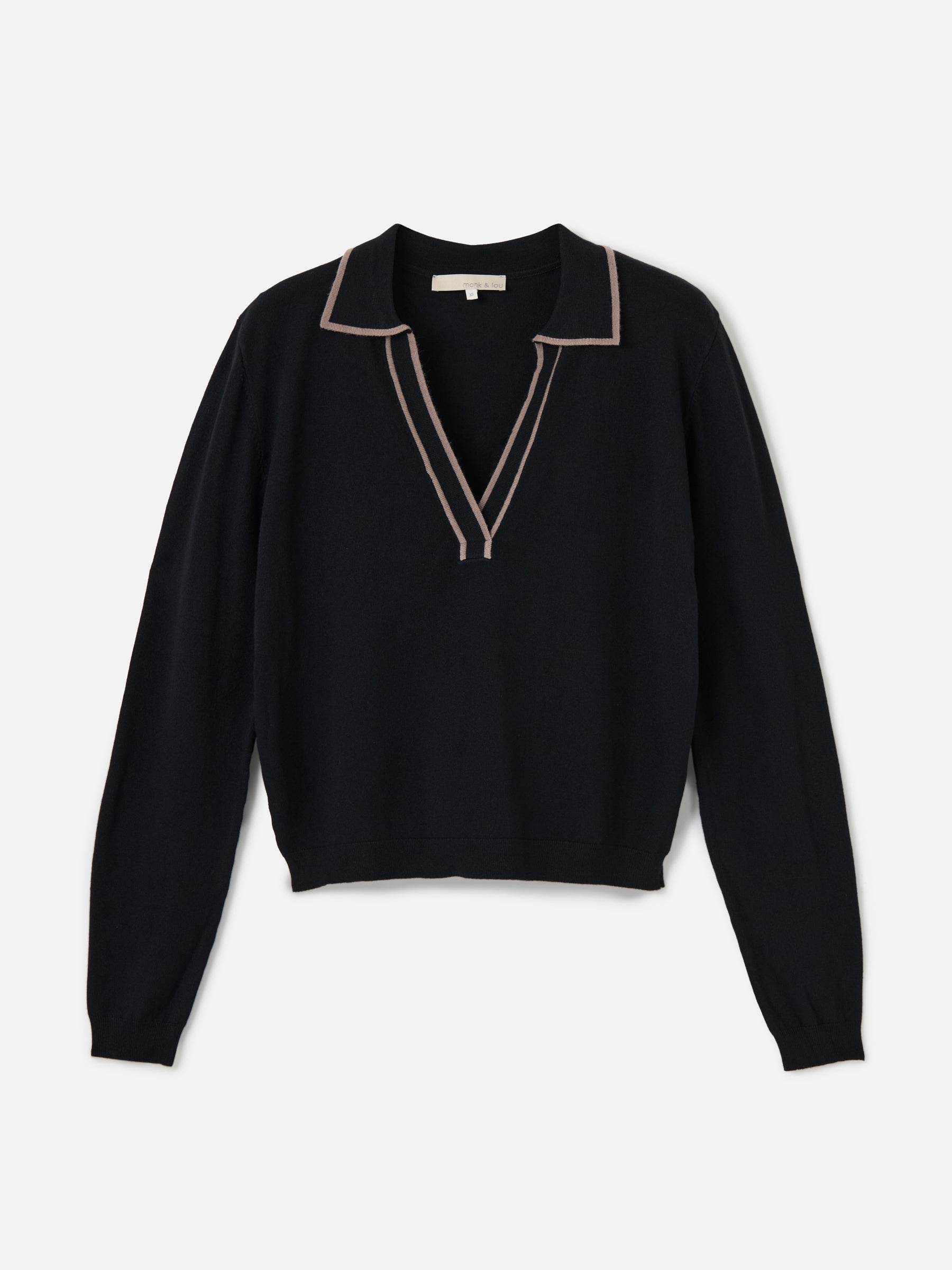 Monk & Lou Sweater Black / XXS Rochelle Longsleeve Polo