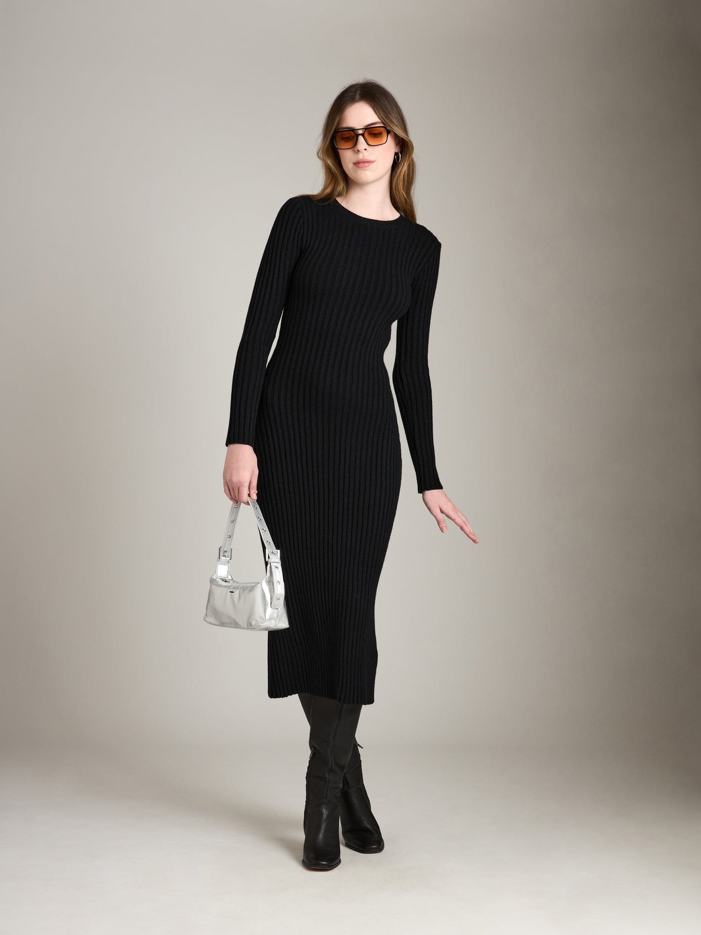 Monk & Lou DRESSES Black / 2XS Claude Sweater Dress