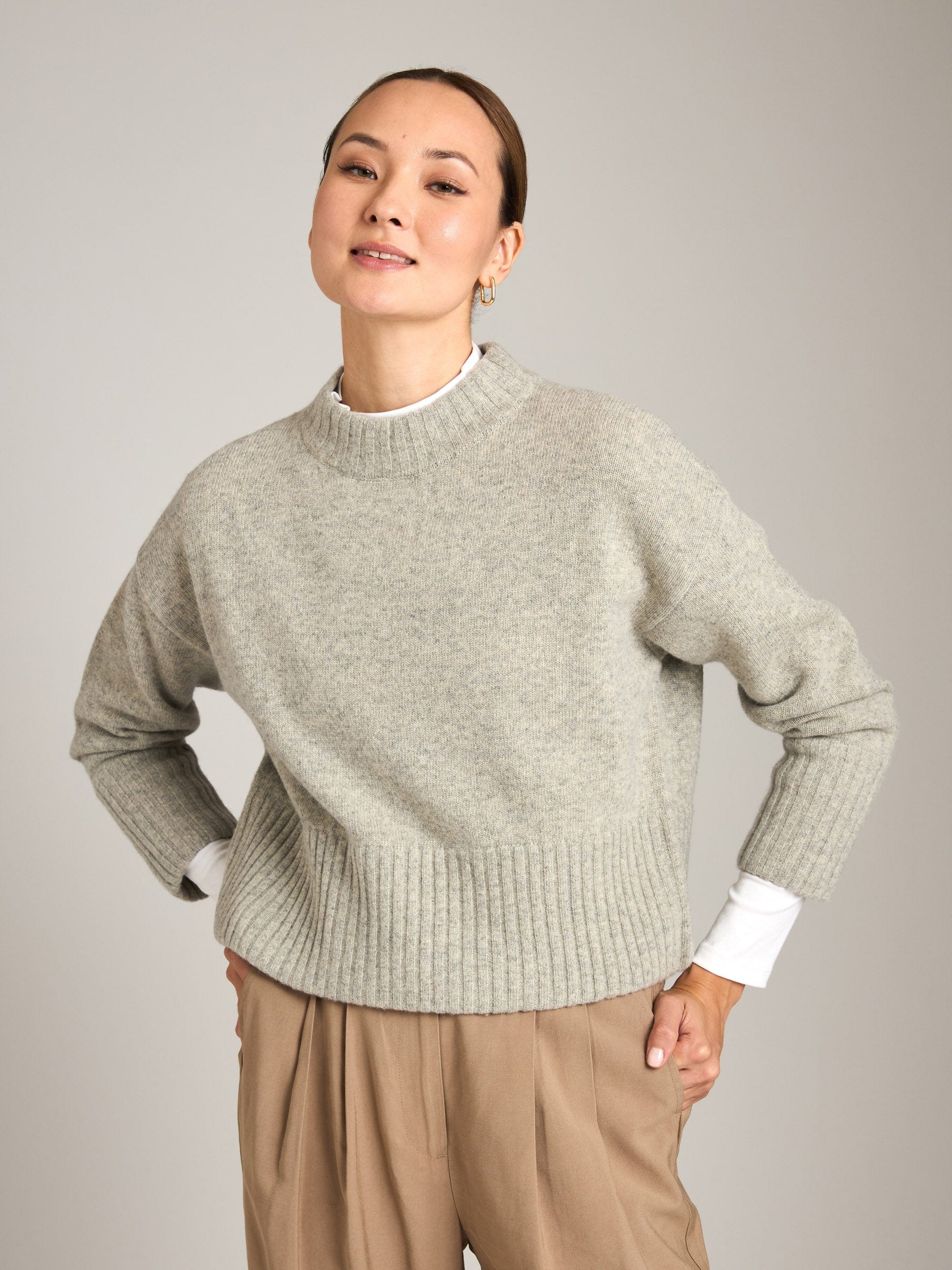 Monk & Lou sweater Mist Gray / 2XS Eisa Crewneck Pullover