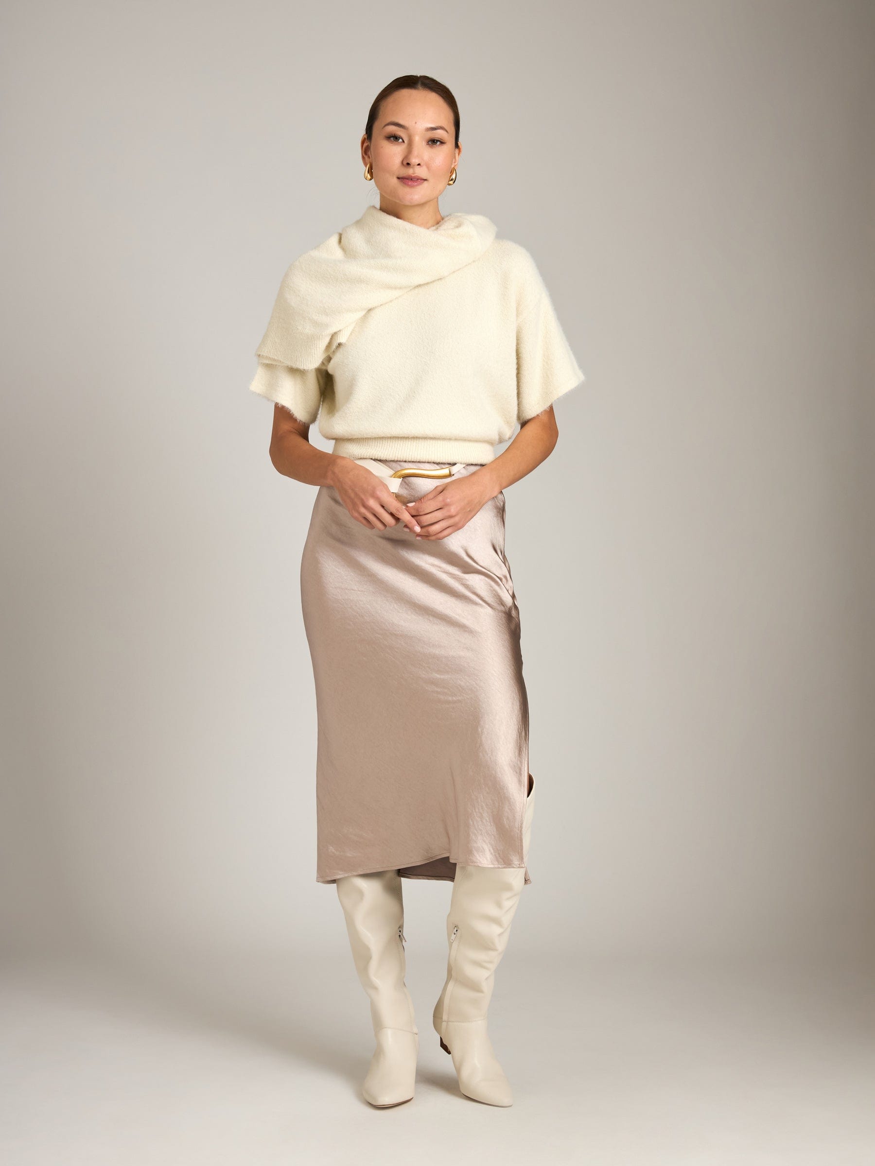 Monk & Lou BOTTOMS Satin Nicola Bias Skirt