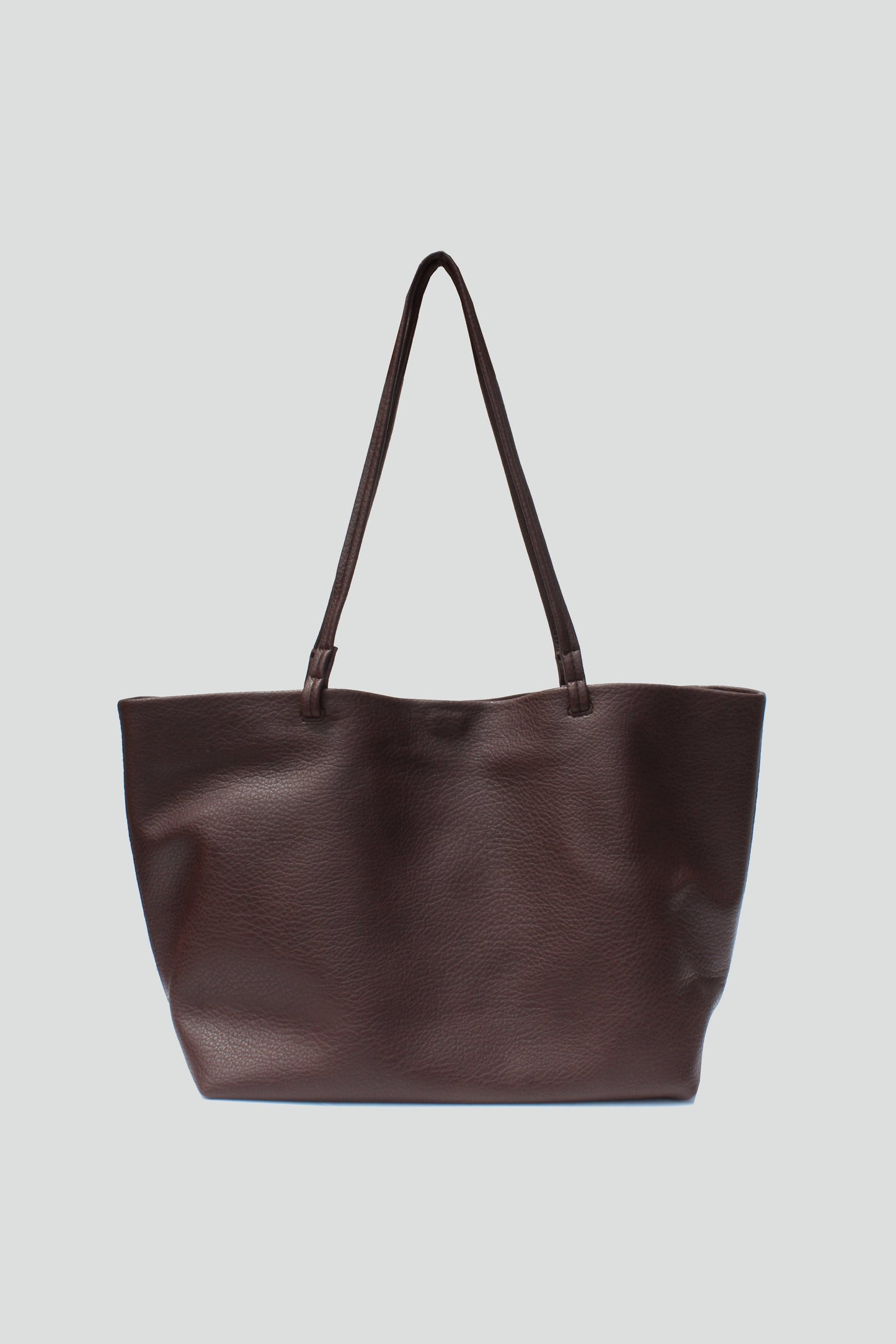 Street Level bags Chocolate Vegan Leather Tote With Pouch