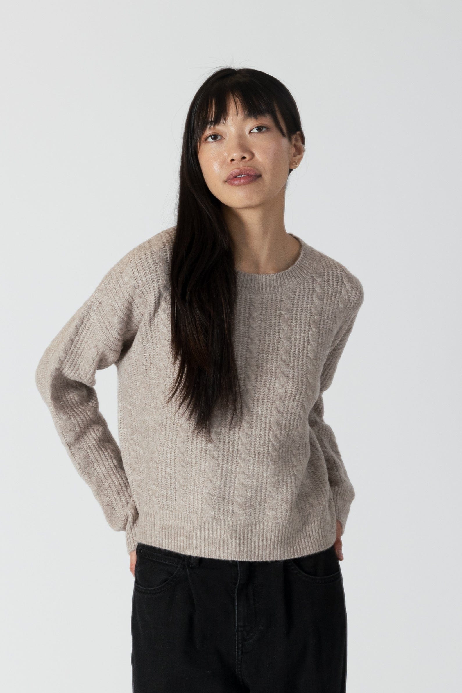 sweater - LYLA + LUXE - Addie Cable Crew - PLENTY