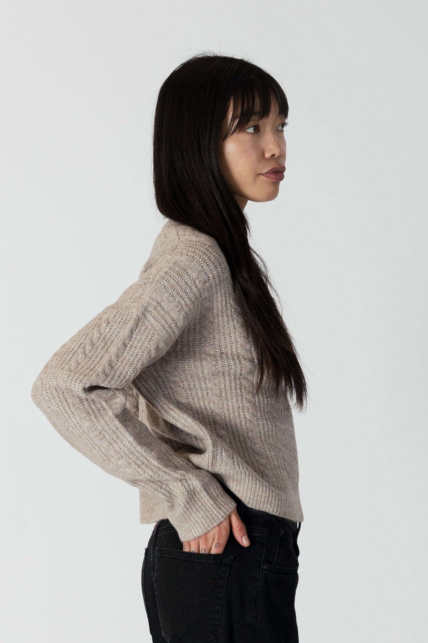 sweater - LYLA + LUXE - Addie Cable Crew - PLENTY