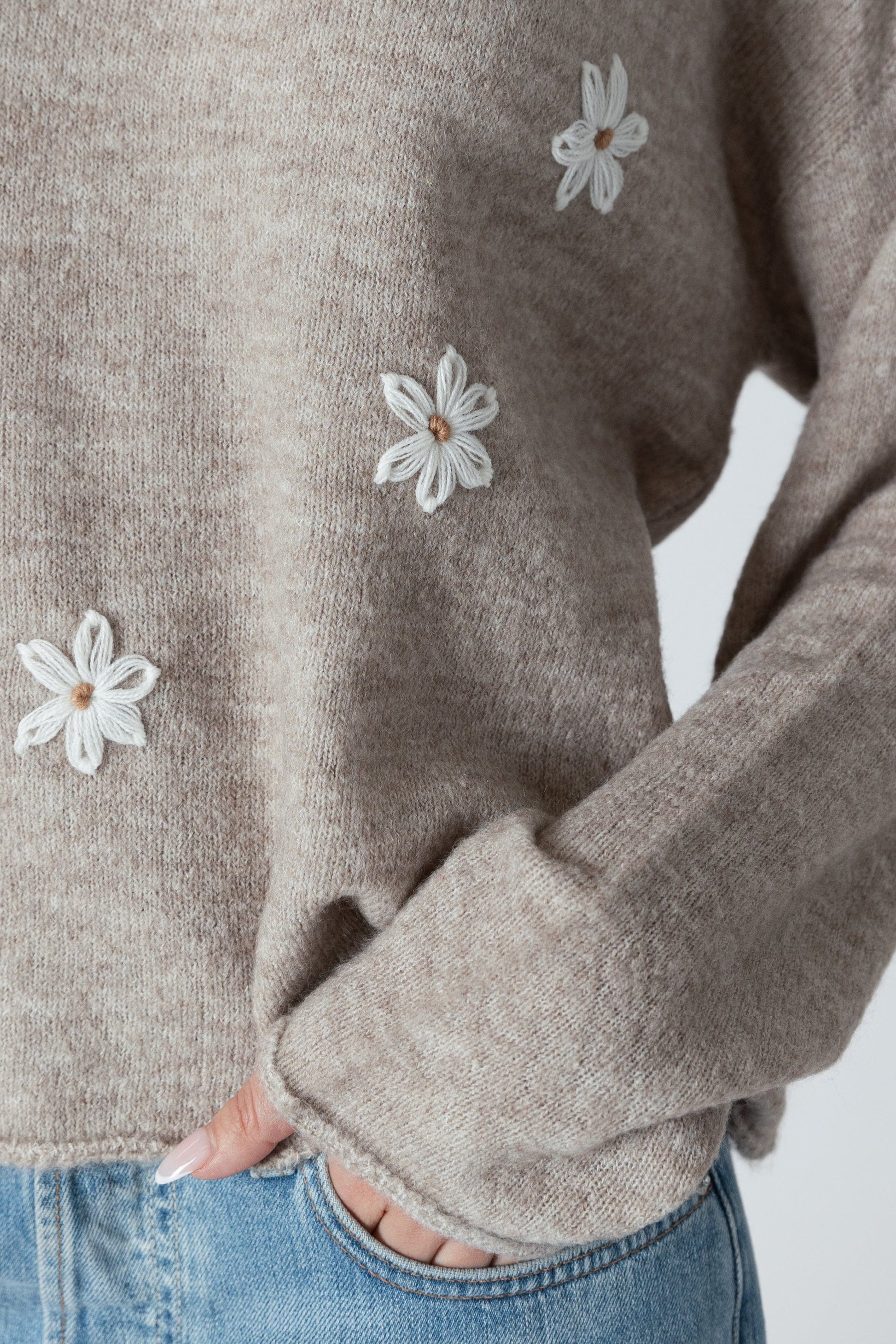 sweater - LYLA + LUXE - Aiden Embroidered Crew - PLENTY