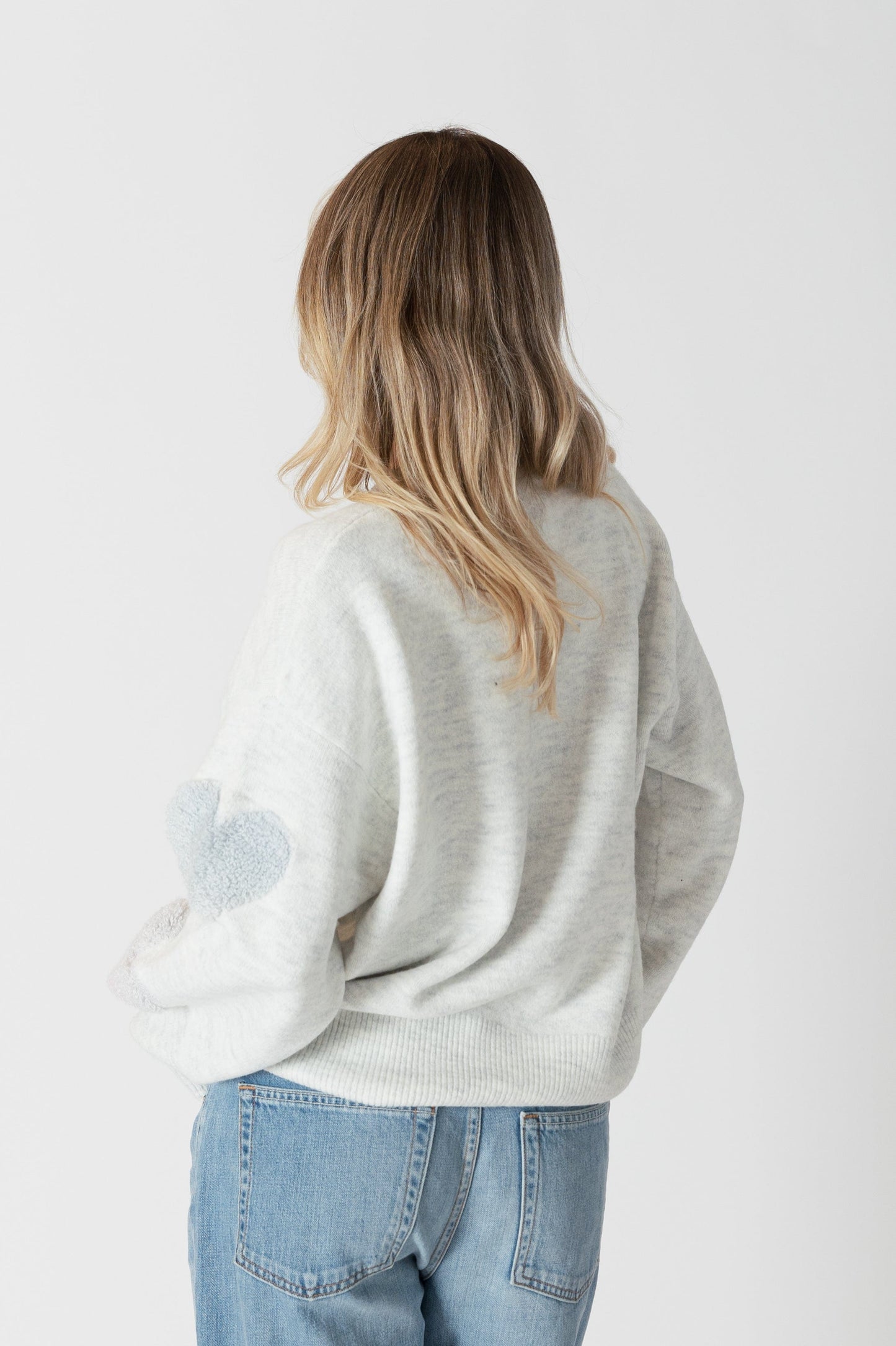 sweaters - LYLA + LUXE - Ajax Eco Sherpa Heart Sweater - PLENTY