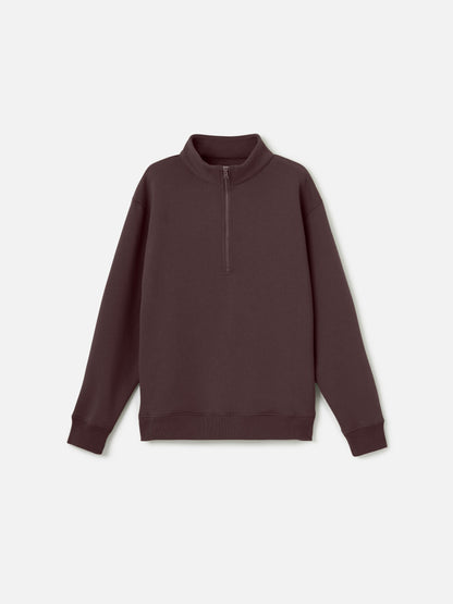 m sweaters - ATRIUM - Brush Fleece Quarter Zip Pullover - PLENTY