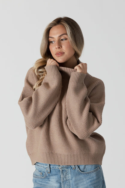 Sweater - LYLA + LUXE - Evolet Rib Mockneck Sweater - PLENTY