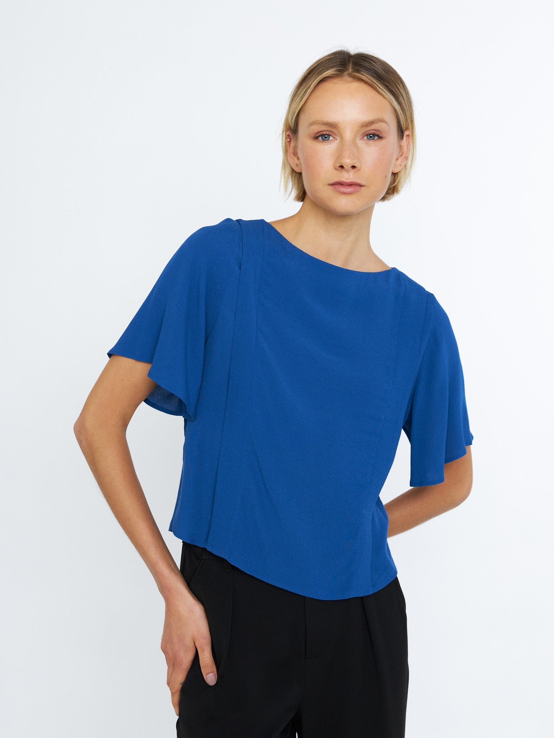 Moana Pleat Boatneck Blouse