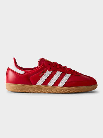 ADIDAS SHOES Red/White/Gold / 6 Samba OG - Red