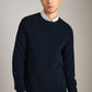 ATRIUM M SWEATERS Navy / XS Honeycomb Knit Crew Neck Pullover