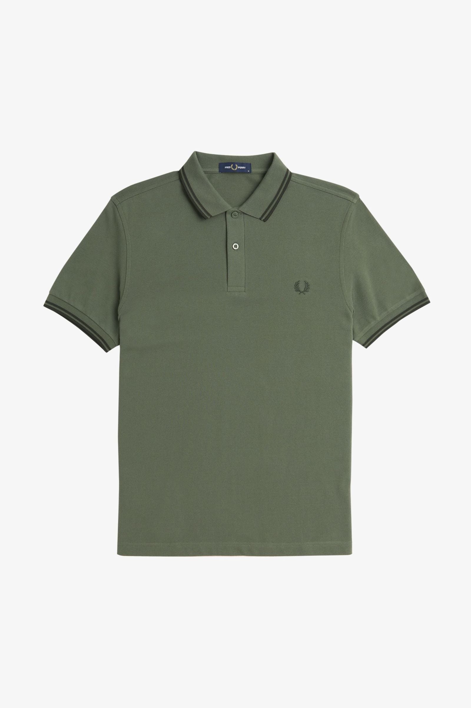 FRED PERRY m tops Laurel Wreath Green/Night Green / M Twin Tipped Shirt