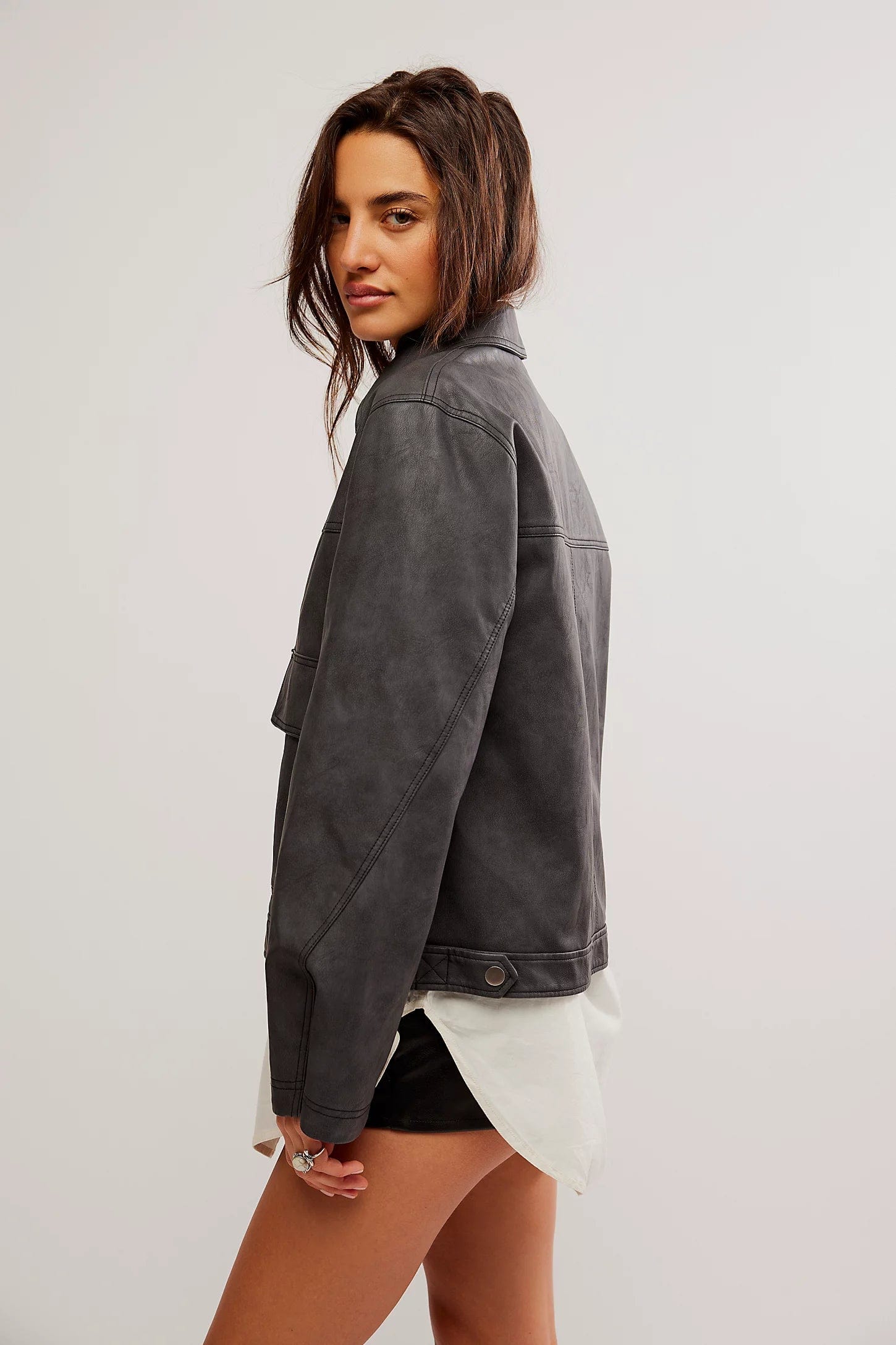 FREE PEOPLE OUTERWEAR Blair Vegan Leather Jacket