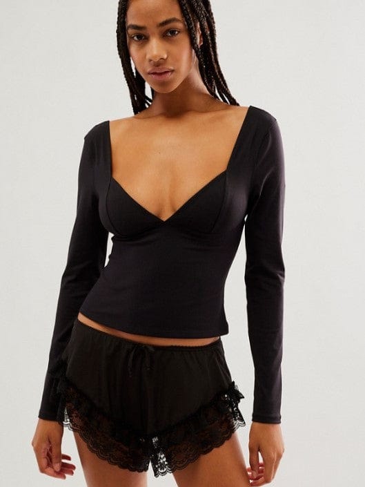 FREE PEOPLE tops Duo Corset Long Sleeve Top