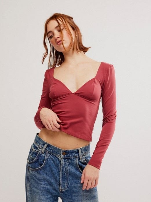 FREE PEOPLE tops Duo Corset Long Sleeve Top