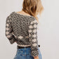 FREE PEOPLE Sweater Geo Floral Cardi