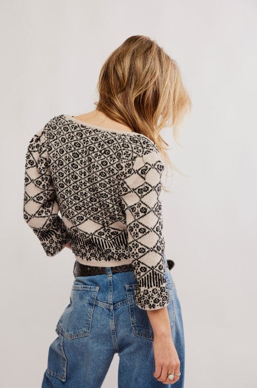 FREE PEOPLE Sweater Geo Floral Cardi