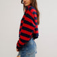 FREE PEOPLE Sweater Into The Blue Stripe Pullover