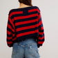 FREE PEOPLE Sweater Into The Blue Stripe Pullover