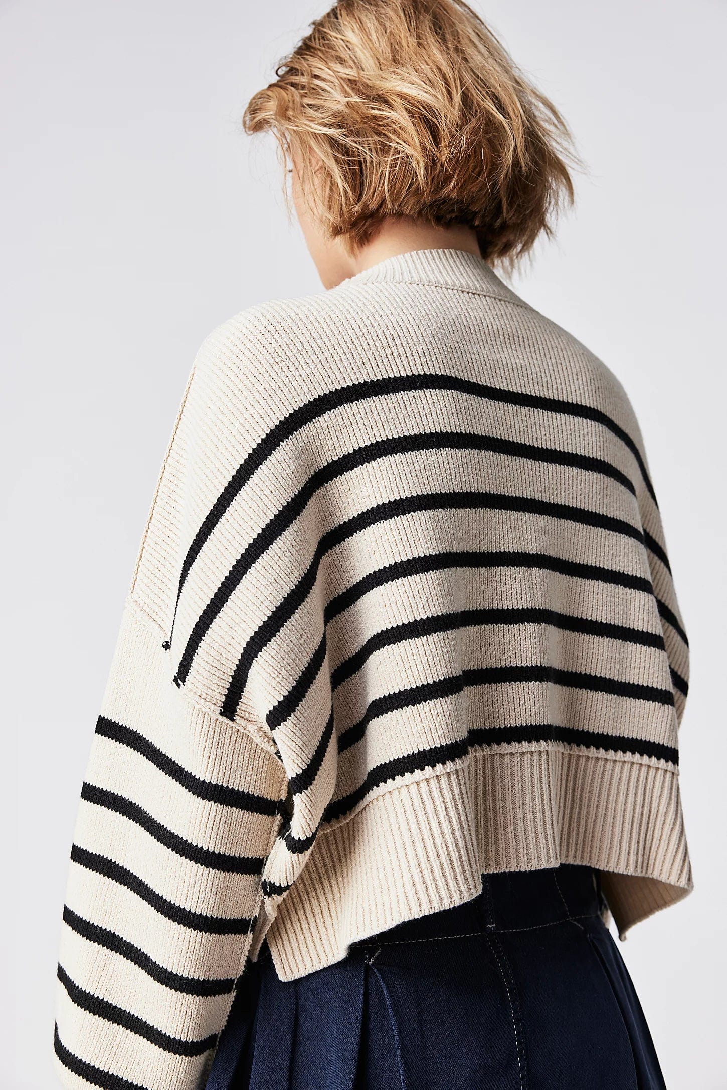 Sweater - FREE PEOPLE - Stripe Easy Street Crop Pullover - PLENTY