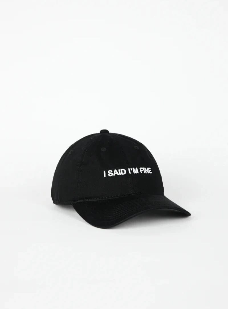 INTENTIONALLY BLANK ACCESSORIES Black White I'm Fine Dad Cap