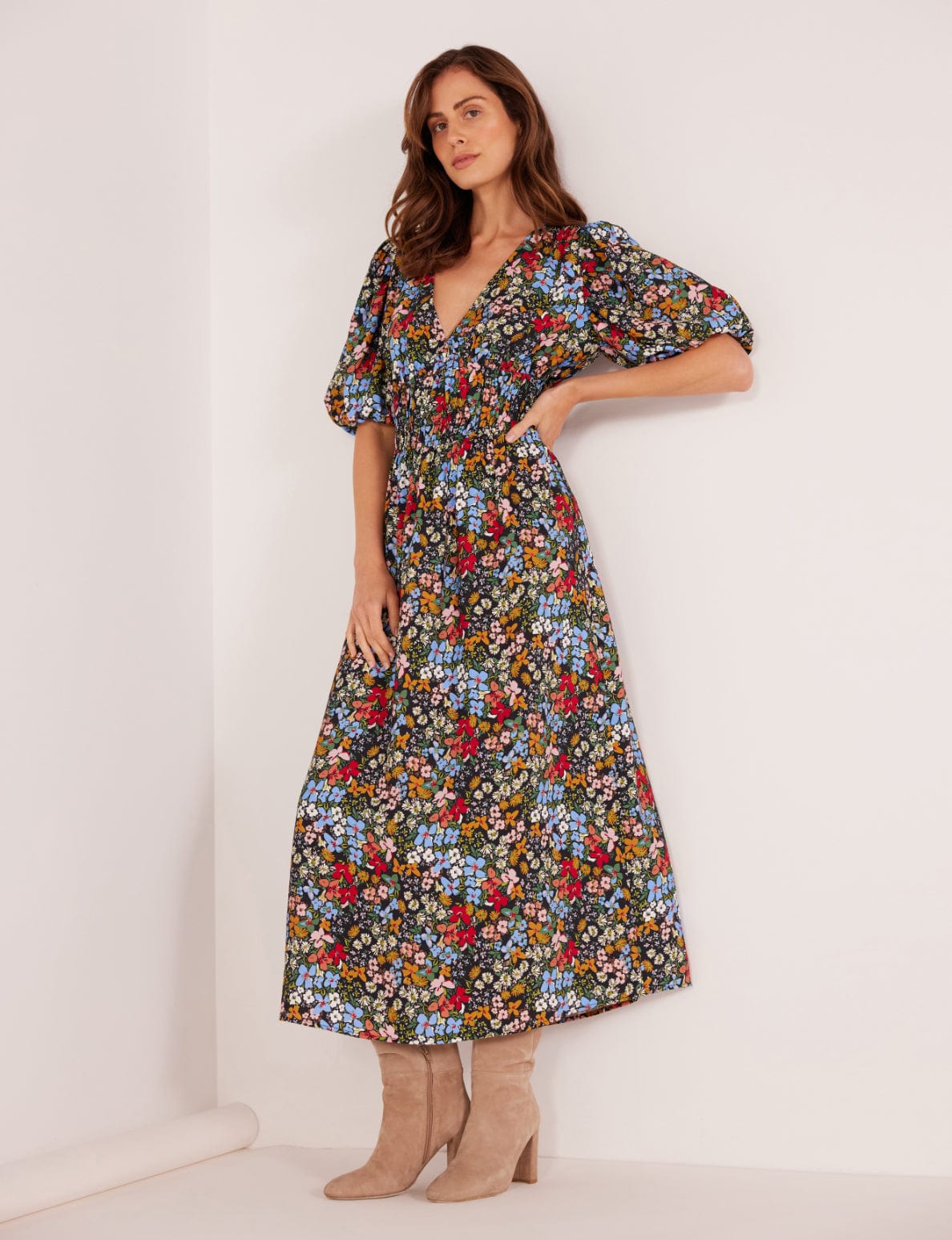 DRESSES - Minkpink - Josie Puff Sleeve Midi Dress - PLENTY