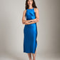 Monk & Lou DRESSES Bluecoast / 2XS Satin Aneesha High Neck Bias Dress