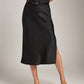 Monk & Lou BOTTOMS Black / 00 Satin Nicola Bias Skirt