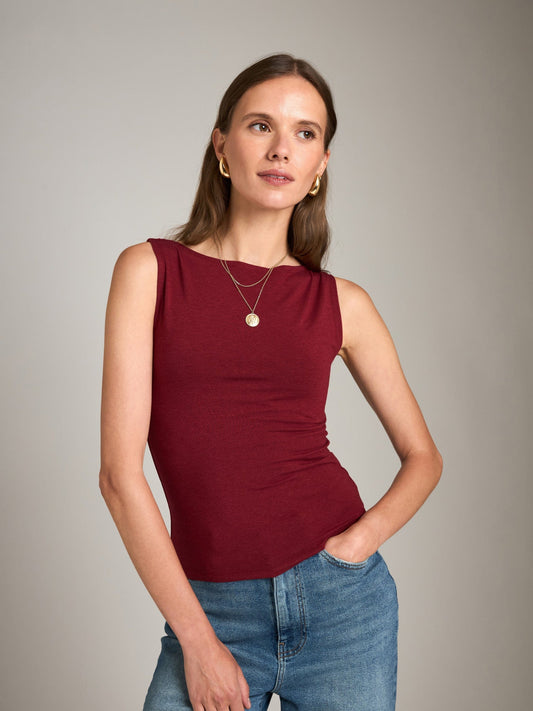 tops - Monk & Lou - Carla Boatneck Shell Top - PLENTY