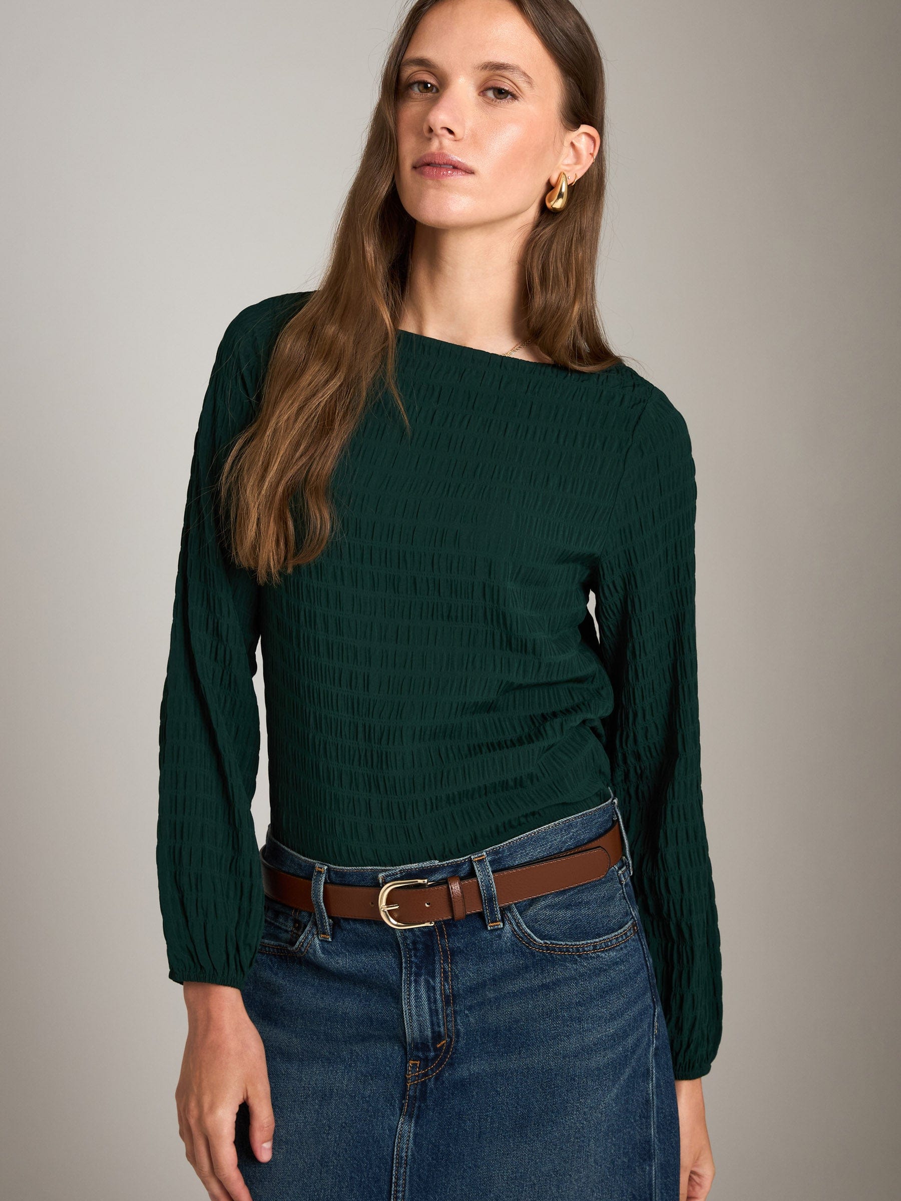 tops - Monk & Lou - Textured Christy Boatneck Blouse - PLENTY