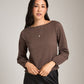 tops - Monk & Lou - Textured Christy Boatneck Blouse - PLENTY