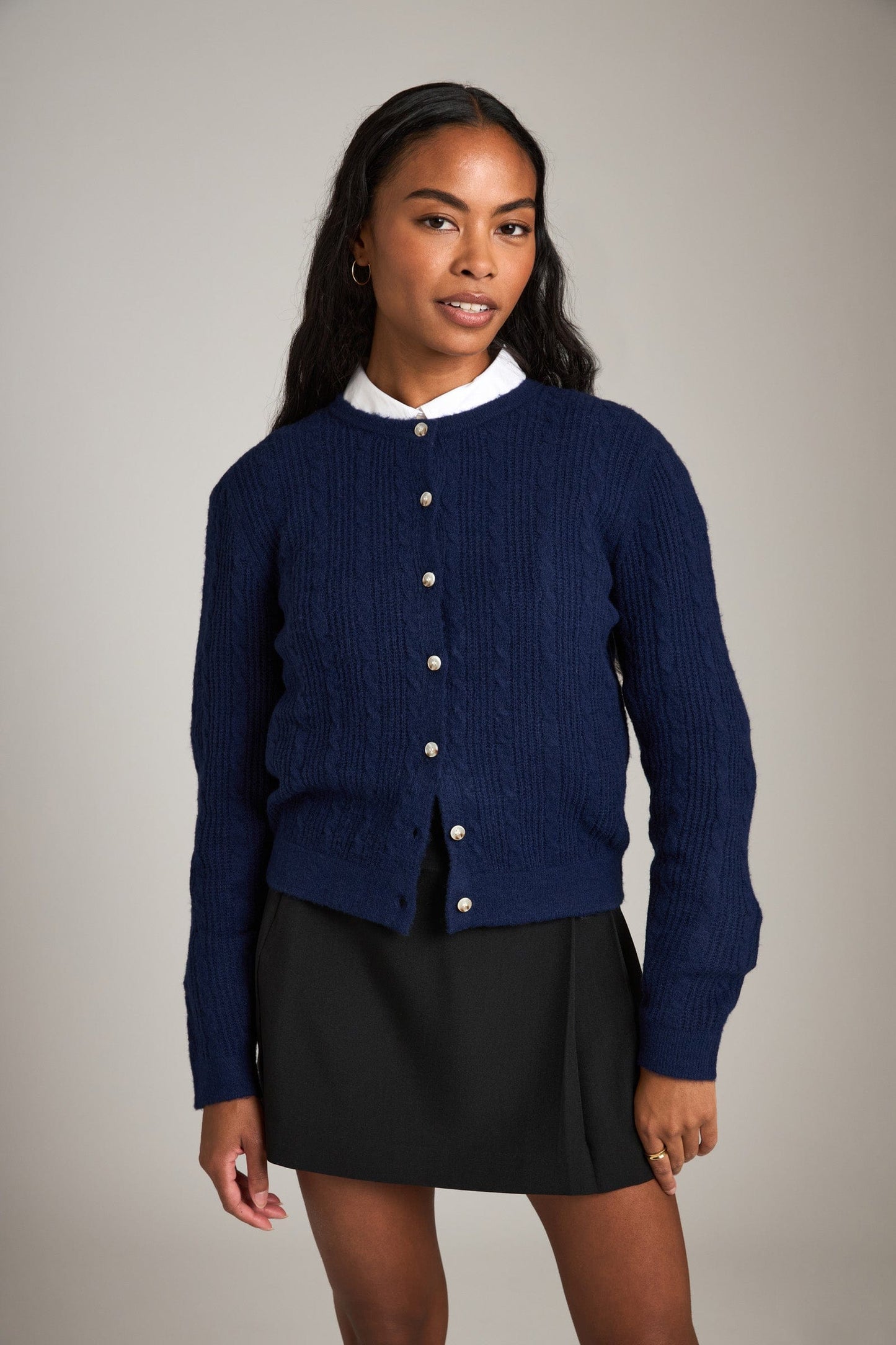 Monk & Lou sweater Indigo / 2XS Cherish Crewneck Cardigan