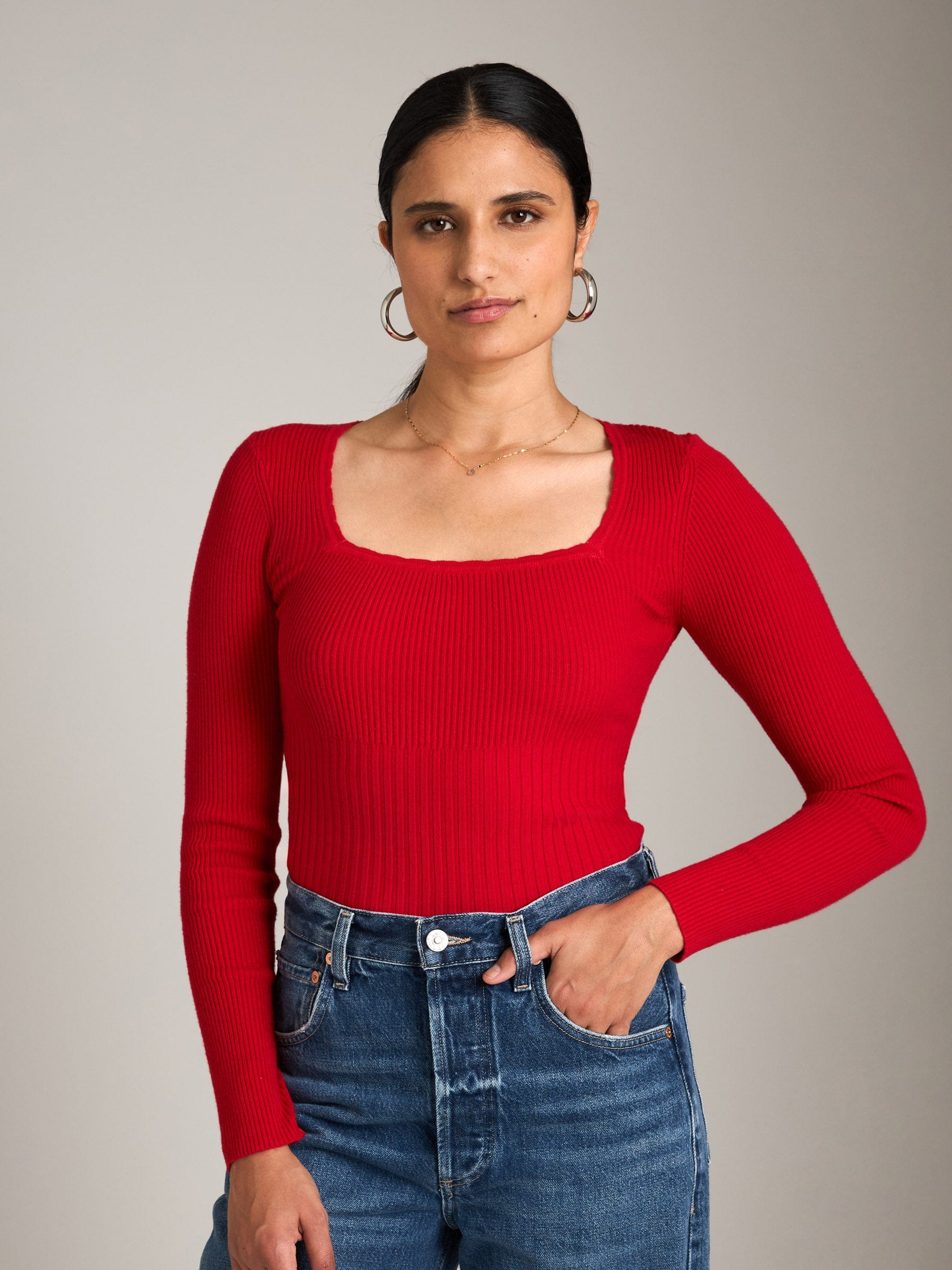 Monk & Lou TOPS Red Cherry / 2XS Bliss Square Neck Top