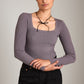 Monk & Lou TOPS Taupe Brown / 2XS Bliss Square Neck Top