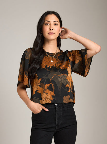 Monk & Lou TOPS Floral Black / 2XS Floral Adair Blouse