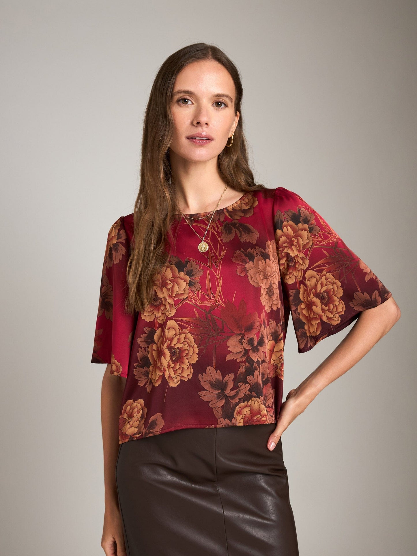 Monk & Lou TOPS Floral Red / 2XS Floral Adair Blouse