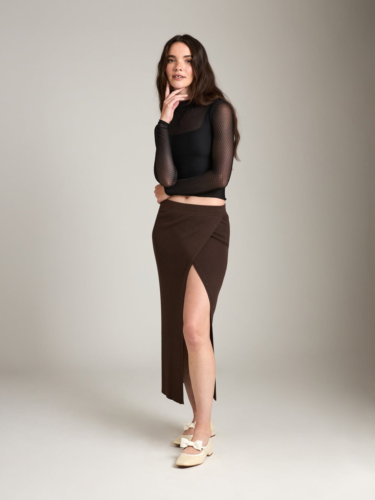 Monk & Lou BOTTOMS Emmy Wrap Maxi Skirt