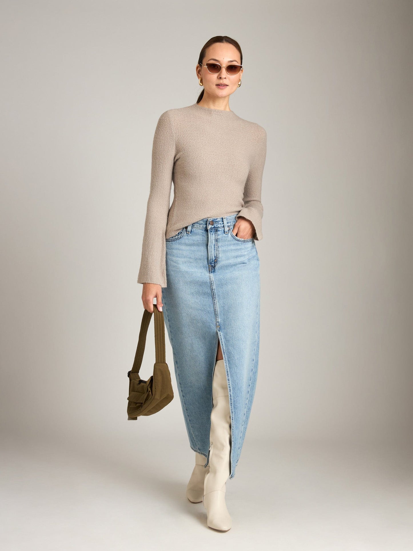 Monk & Lou Sweater Tamie Funnel Neck Sweater