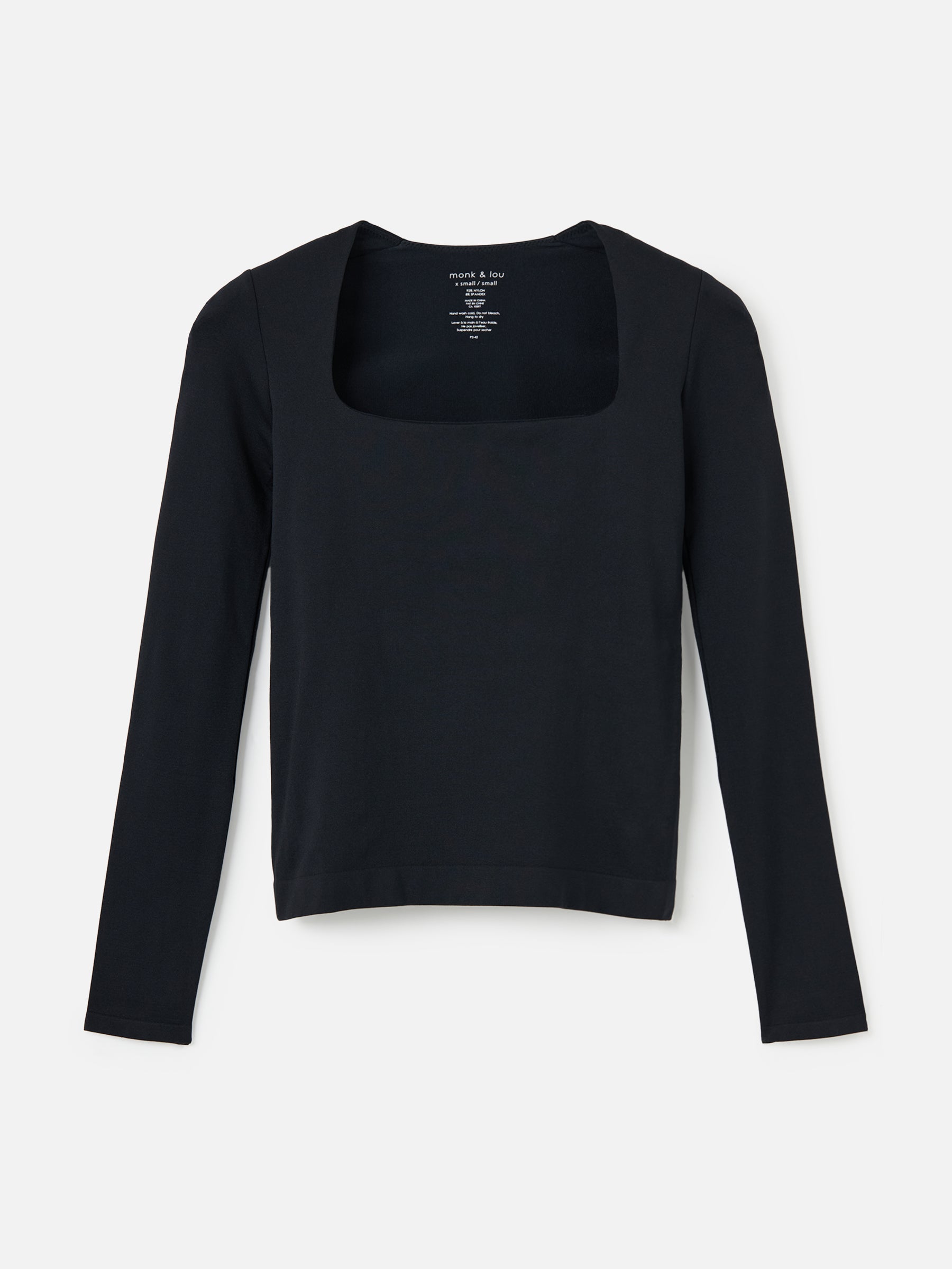 Monk & Lou TOPS Black / XS/S Seamless Jorja Square Neck Top