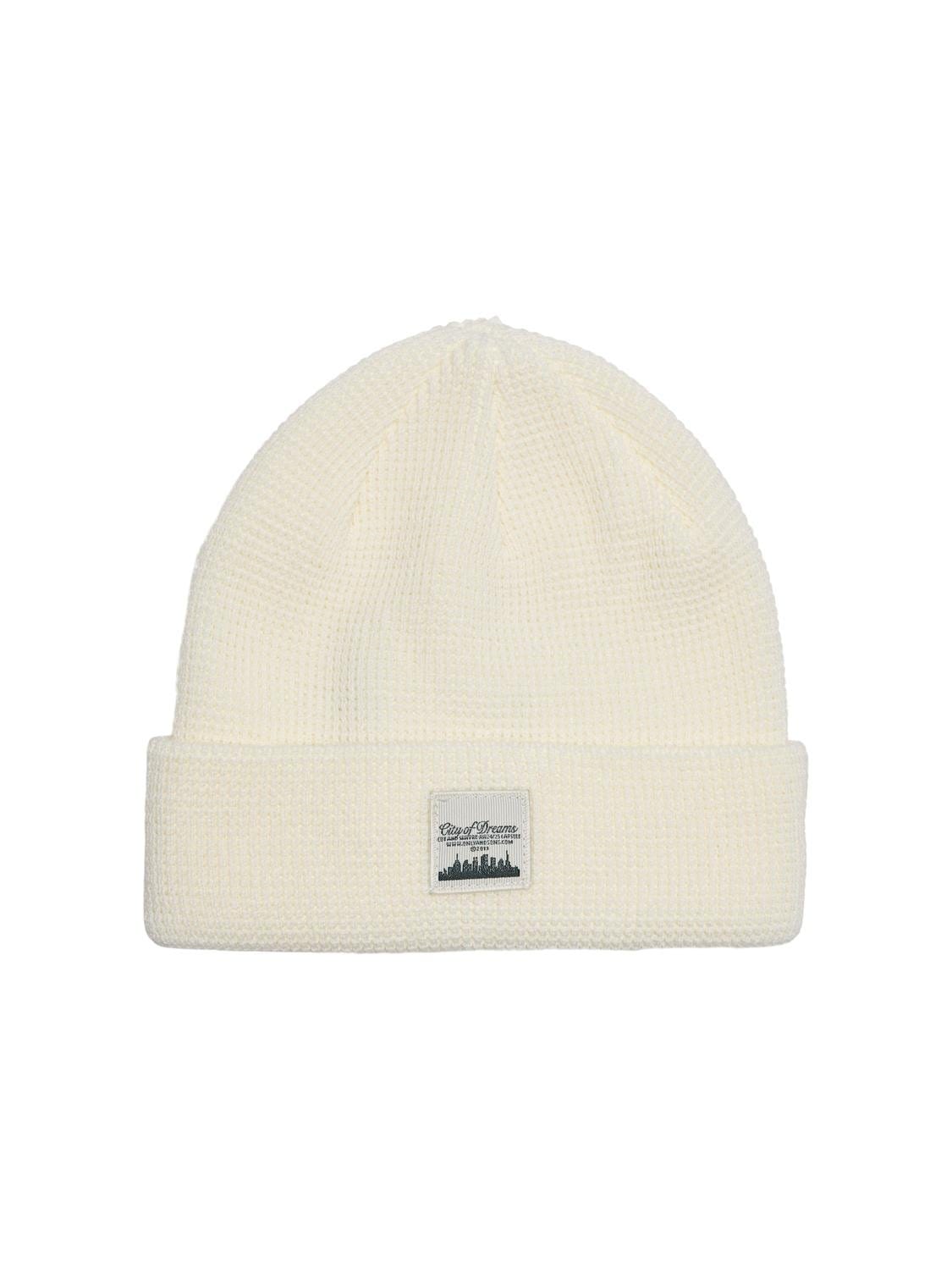 ONLY&SONS ACCESSORIES Antique White Hayes City Long Beanie