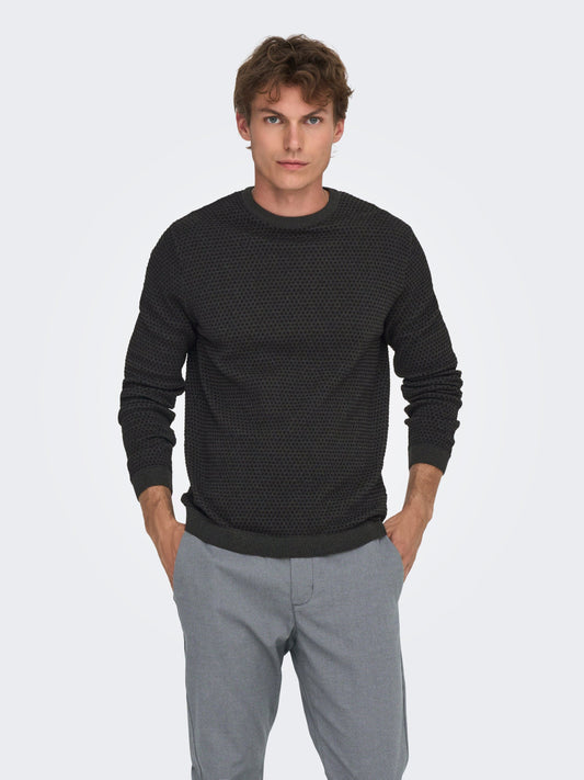 ONLY&SONS M SWEATERS Tapa Reg 12 Structured Crew