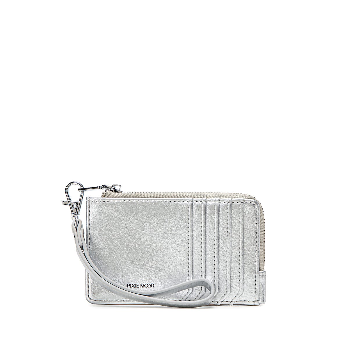 Pixie Mood Bags Silver Pebble Quinn Card Wallet