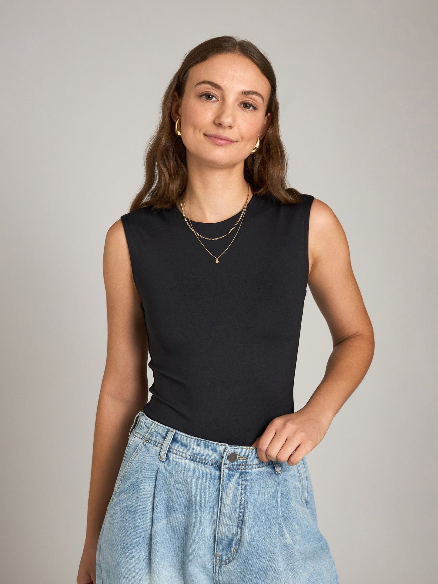 RD STYLE TOPS Black / XS Roxi Sleeveless Bodysuit