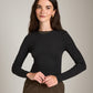 LONG SLEEVE TOPS - Ribbon Luxe - RIBBON LUXE MODAL COTTON STRETCH BEATY CREWNECK LONG SLEEVE TOP - PLENTY