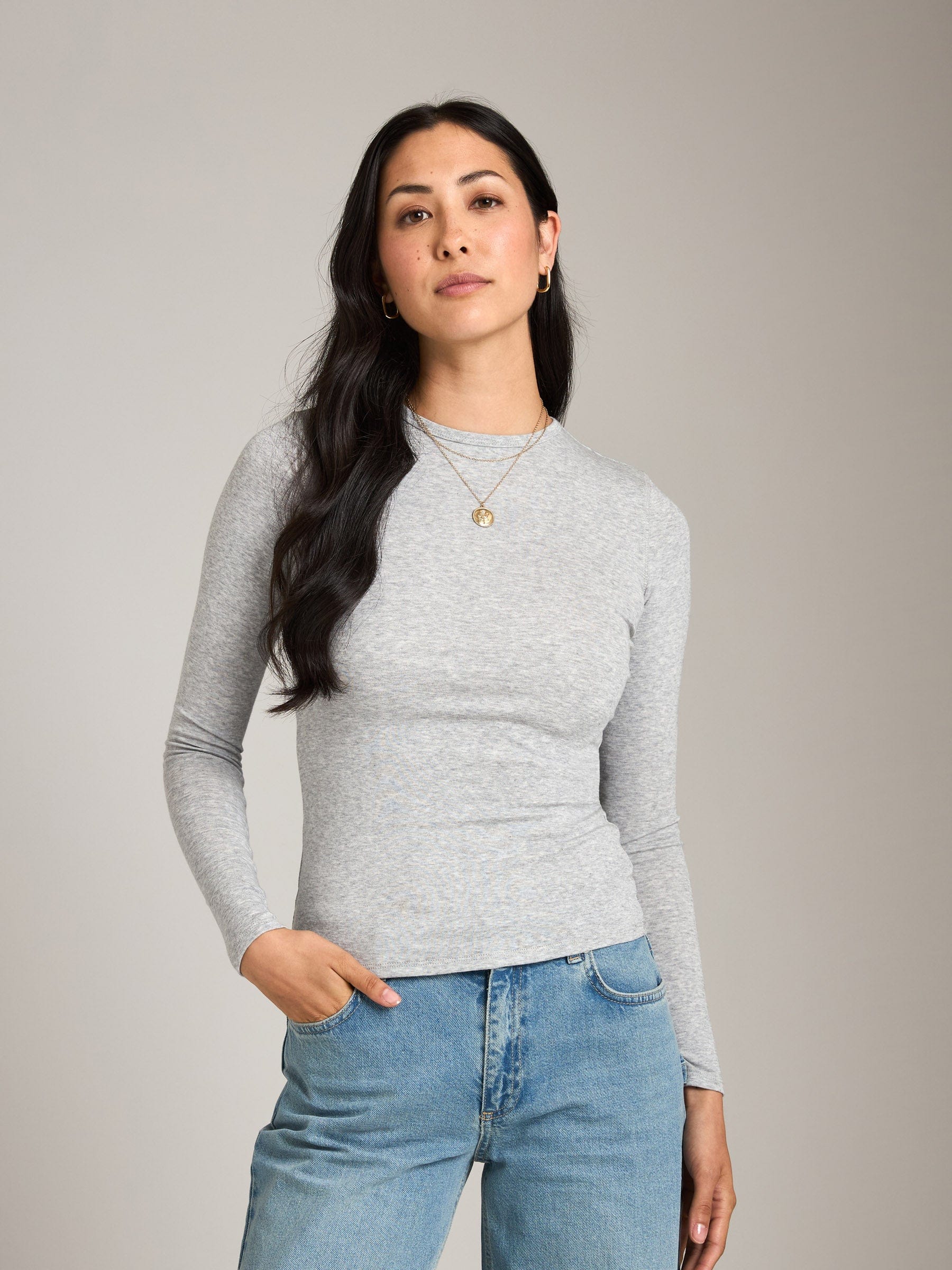 Beaty Crewneck Long Sleeve Top