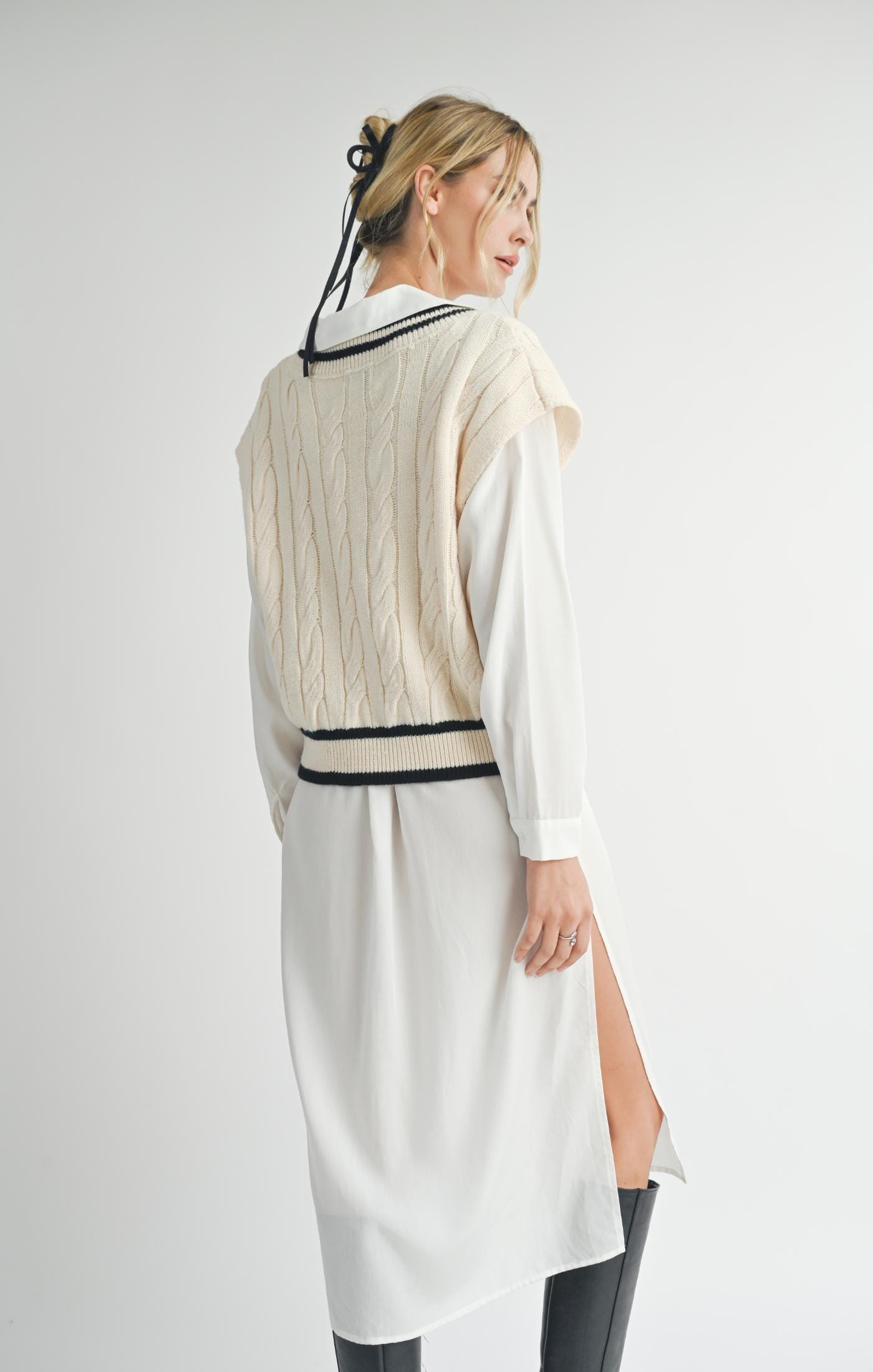 Tara V Neck Cable Vest